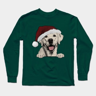 Merry Christmas Light Yellow Lab Long Sleeve T-Shirt